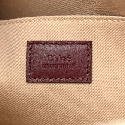 Chloe Cotton Calfskin Medium Woody Ribbon Tote Burgundy 6 of 8