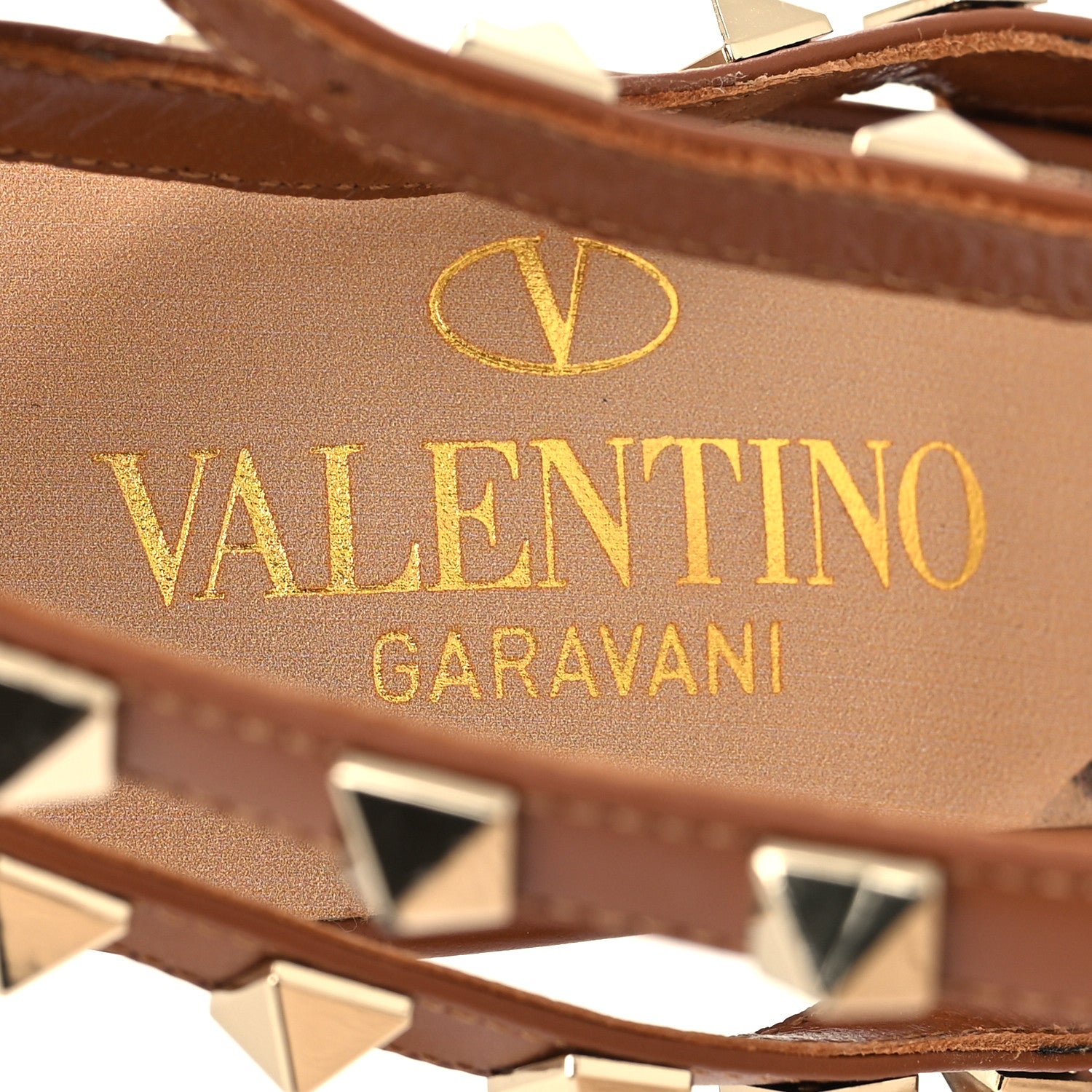 Valentino Garavani Canvas Leopard Print Rockstud Ankle Strap 100mm Pumps 36.5 Brown 7 of 7