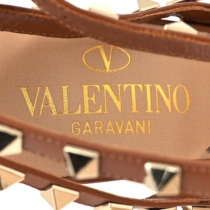 Valentino Garavani Canvas Leopard Print Rockstud Ankle Strap 100mm Pumps 36.5 Brown 7 of 7
