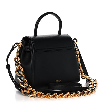 Versace Grained Calfskin Small La Medusa Top Handle Bag Black 3 of 12