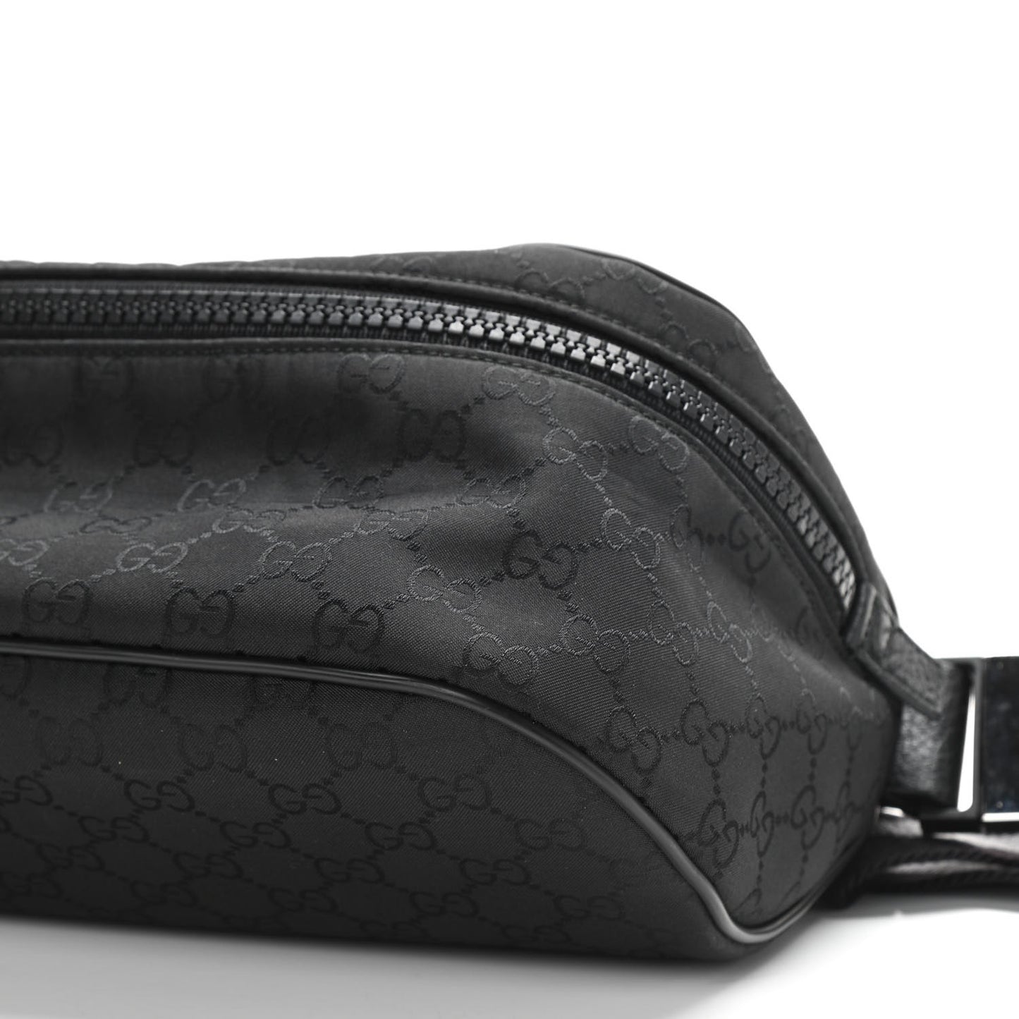 Nylon Monogram Fanny Pack Belt Bag Black