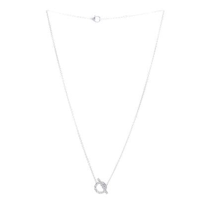 Hermes 18K White Gold Diamond Finesse Pendant Necklace 3 of 5
