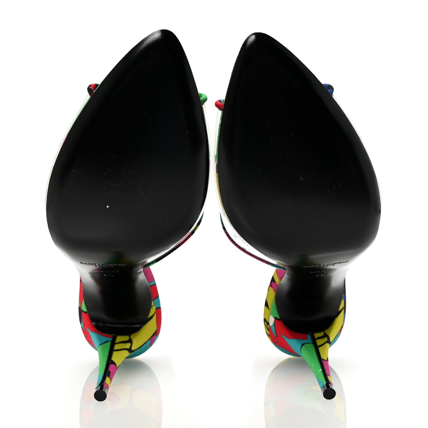 Transparent Ibiza Flower Gippy 95 Mule Sandals 40 Multicolor