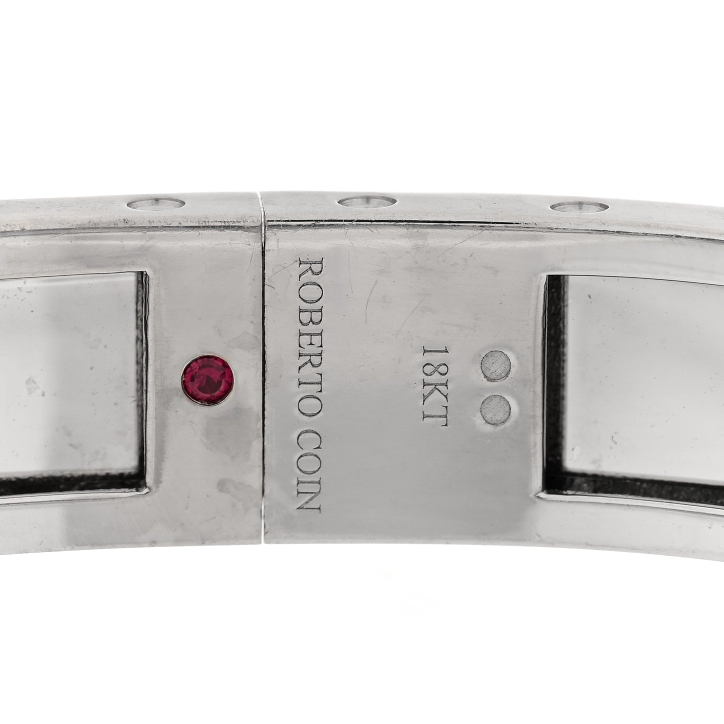18K White Gold Diamond Pois Moi 2 Row Bangle Bracelet