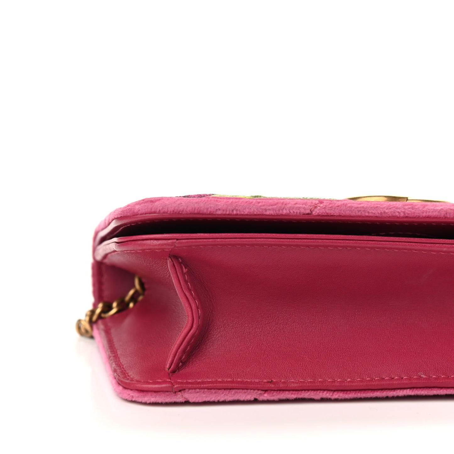 Velvet Matelasse Love Embroidered GG Marmont Mini Bag Light Raspberry Rose