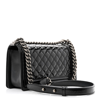 Chanel Patent Calfskin Quilted Medium Boy Flap Black 3 of 13