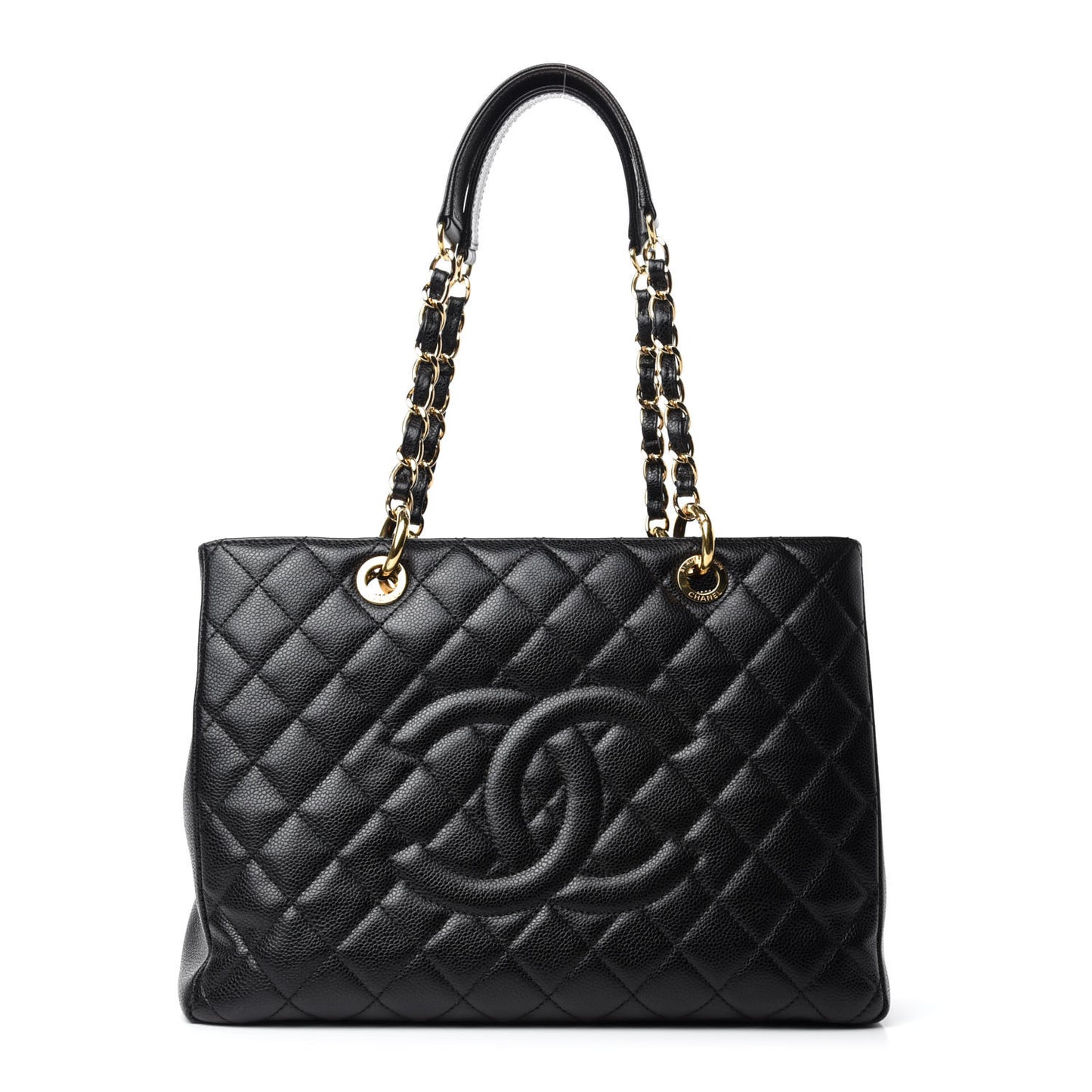 Caviar Quilted Grand Shopping Tote GST Black
