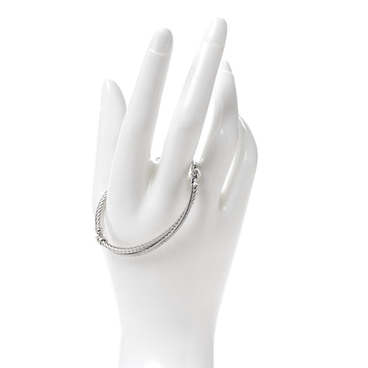 David Yurman Sterling Silver Diamond 3mm Crossover Bracelet 2 of 6