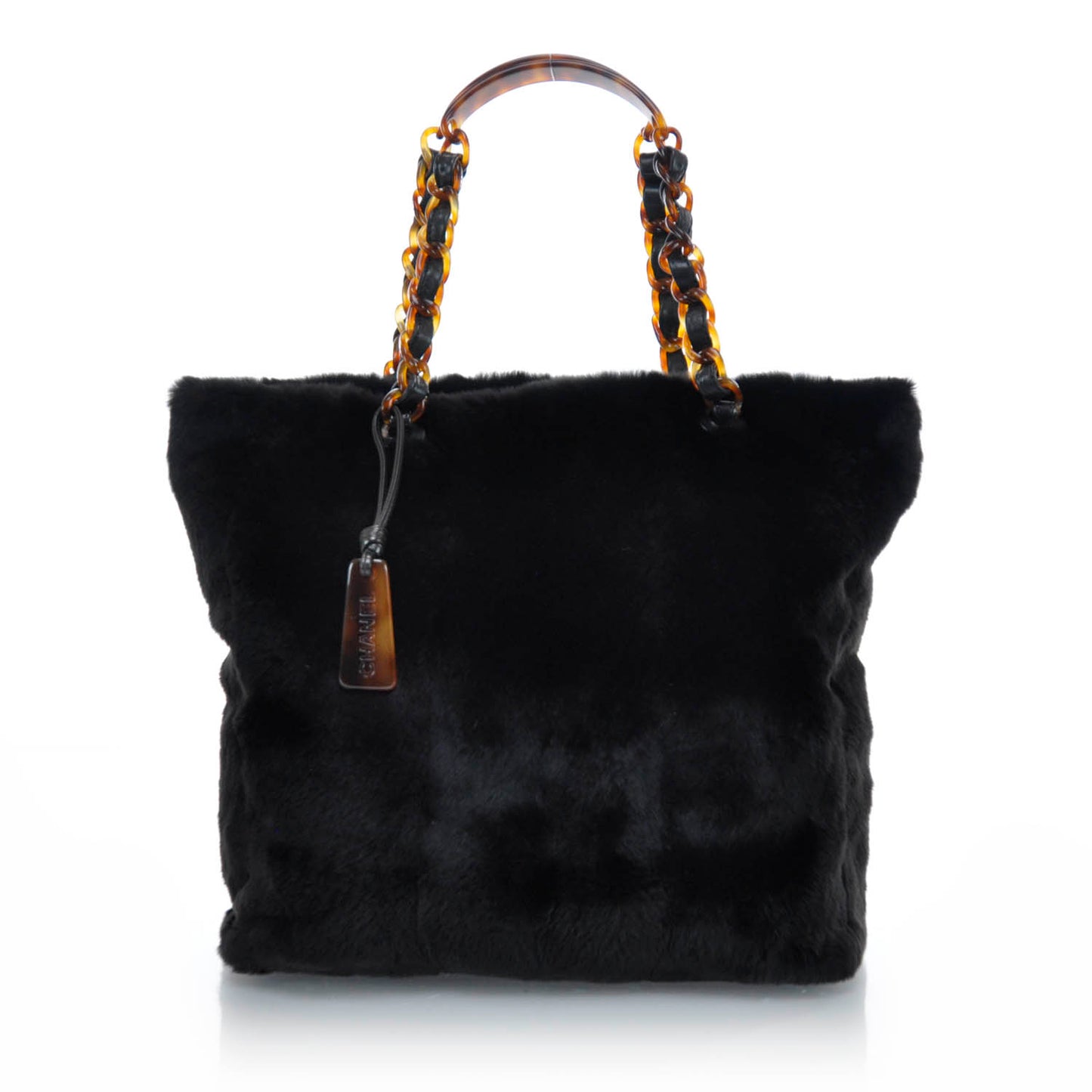 Mink Tortoise Chain Tote Black