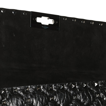 Valentino Garavani Craquele Nappa Medium Rockstud Spike Shoulder Bag Black 12 of 12