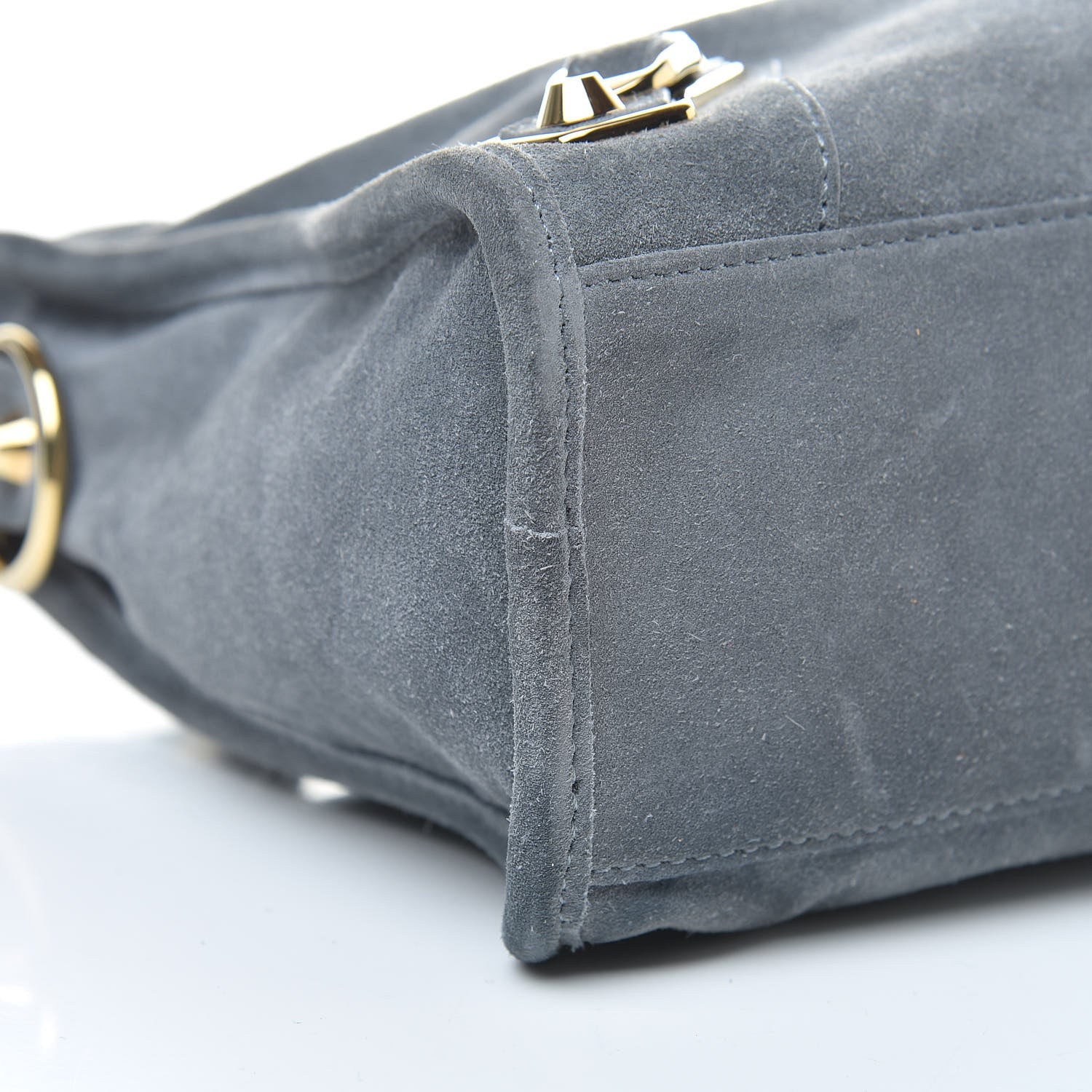 Balenciaga Baby Daim Suede Gold Metallic Edge Hardware City Gris Plomb 9 of 12