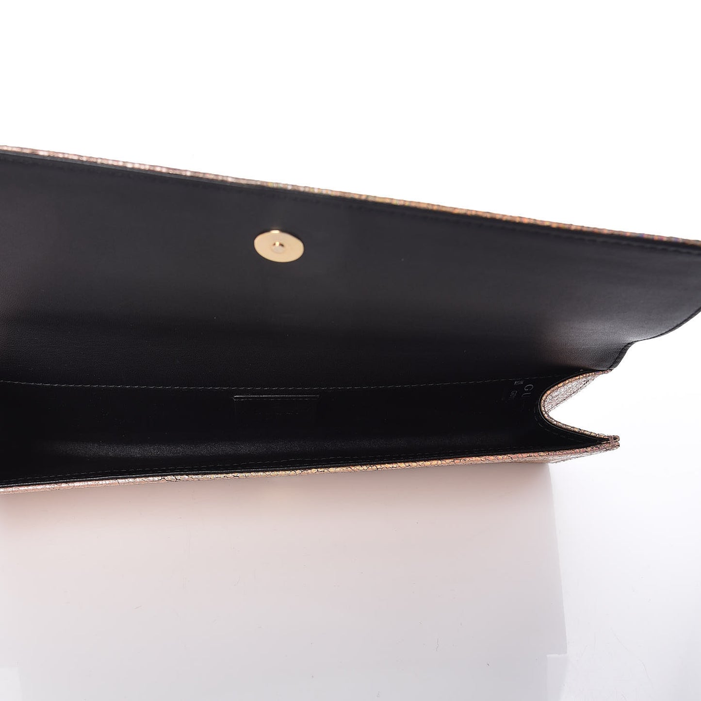 Metallic Crackled Calfskin Broadway Clutch Salmone