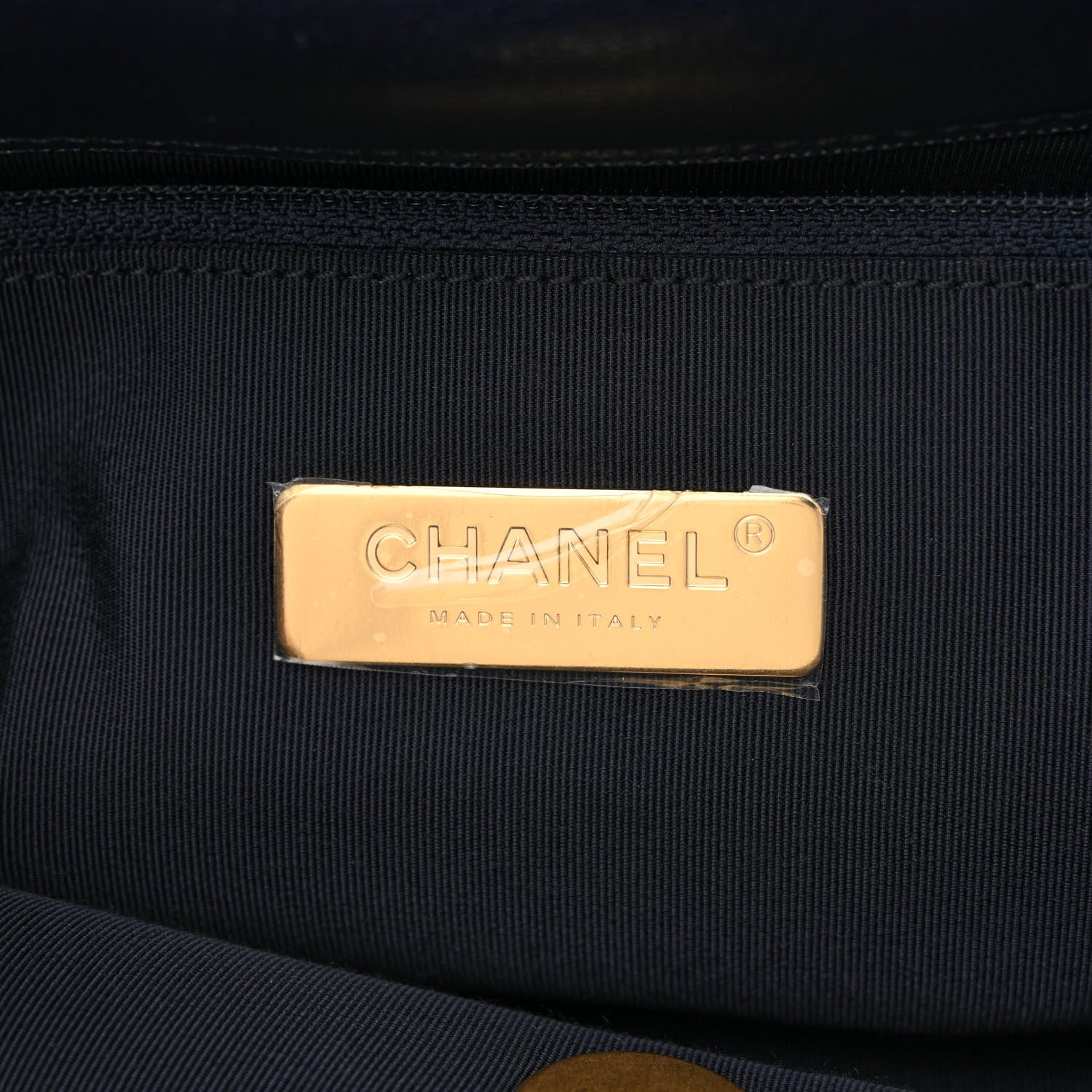 Chanel Goatskin Quilted Maxi Chanel 19 Flap Navy Blue 6 of 10