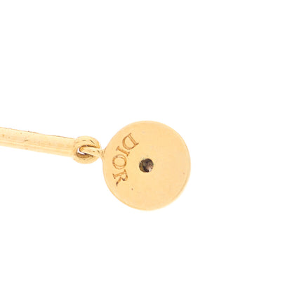 Christian Dior Pearl Crystal Heart Tribal Earring Gold 3 of 4