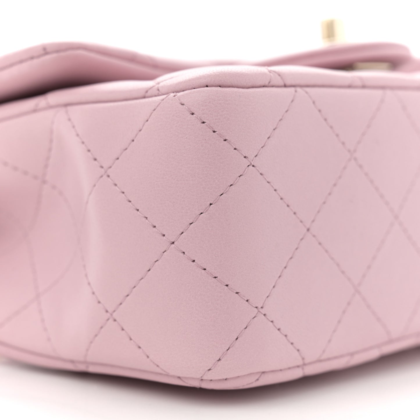 Lambskin Quilted Mini Top Handle Rectangular Flap Light Pink