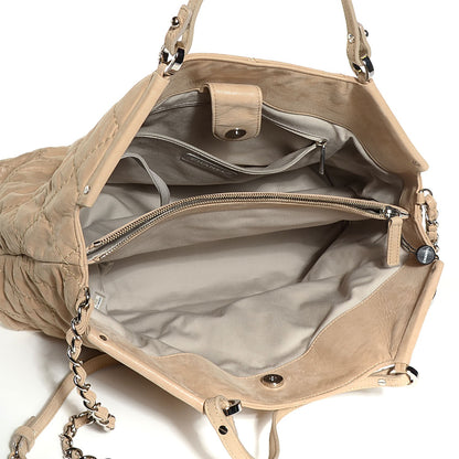 Chanel Iridescent Calfskin Quilted Large Sea Hit Tote Beige Clair 5 of 7