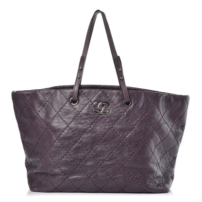 Chanel Glazed Calfskin Large On The Road Tote Purple 1 of 16