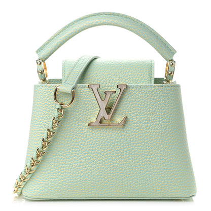 Louis Vuitton Taurillon Summer Stardust Mini Capucines Vert D'eau 1 of 10