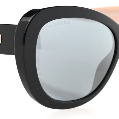 Chanel Acetate Cat Eye Sunglasses 5321 Black Beige 7 of 8