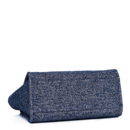Chanel Mixed Fibers Calfskin Medium Deauville Tote Blue 4 of 13