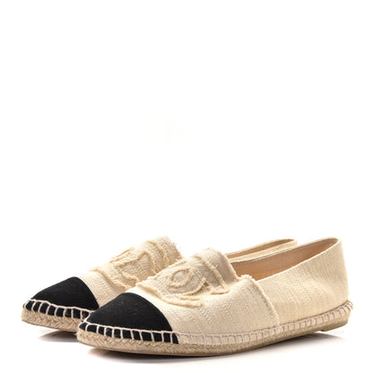 Chanel Canvas CC Espadrilles 40 Ecru Black 3 of 11