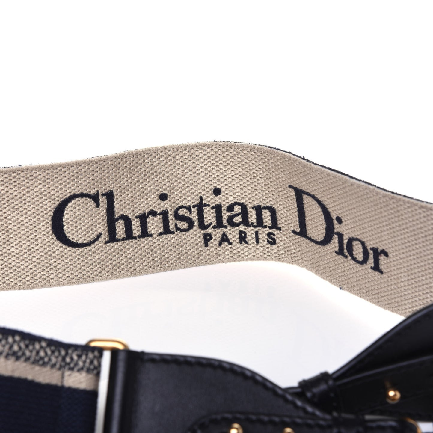 Canvas Embroidered Shoulder Strap Blue