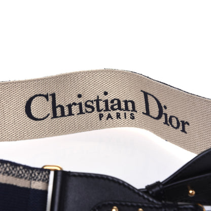 Christian Dior Canvas Embroidered Shoulder Strap Blue 7 of 9