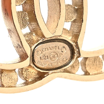 Chanel Crystal Large CC Earrings Gold 4 of 4