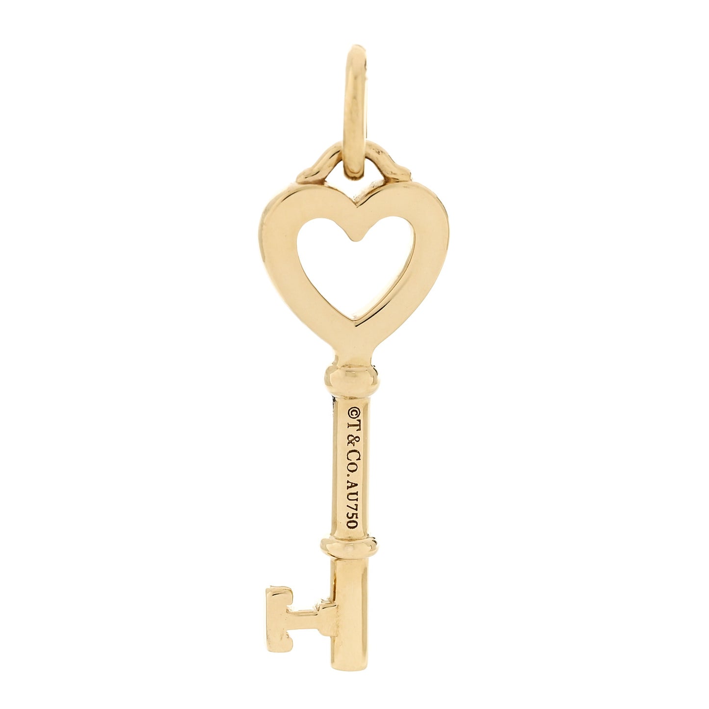 18K Yellow Gold Mini Heart Key Pendant