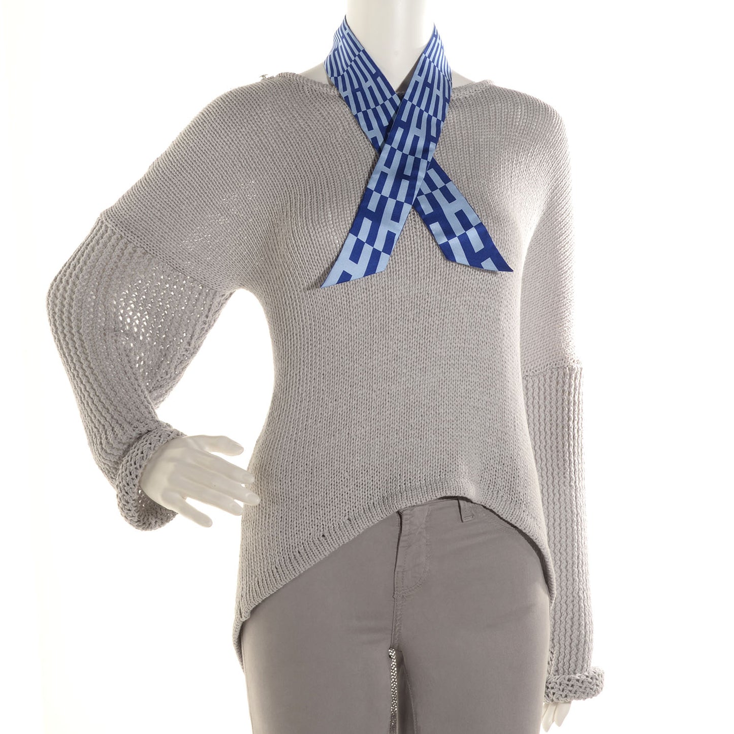 Silk Twilly Op H Indigo Ciel