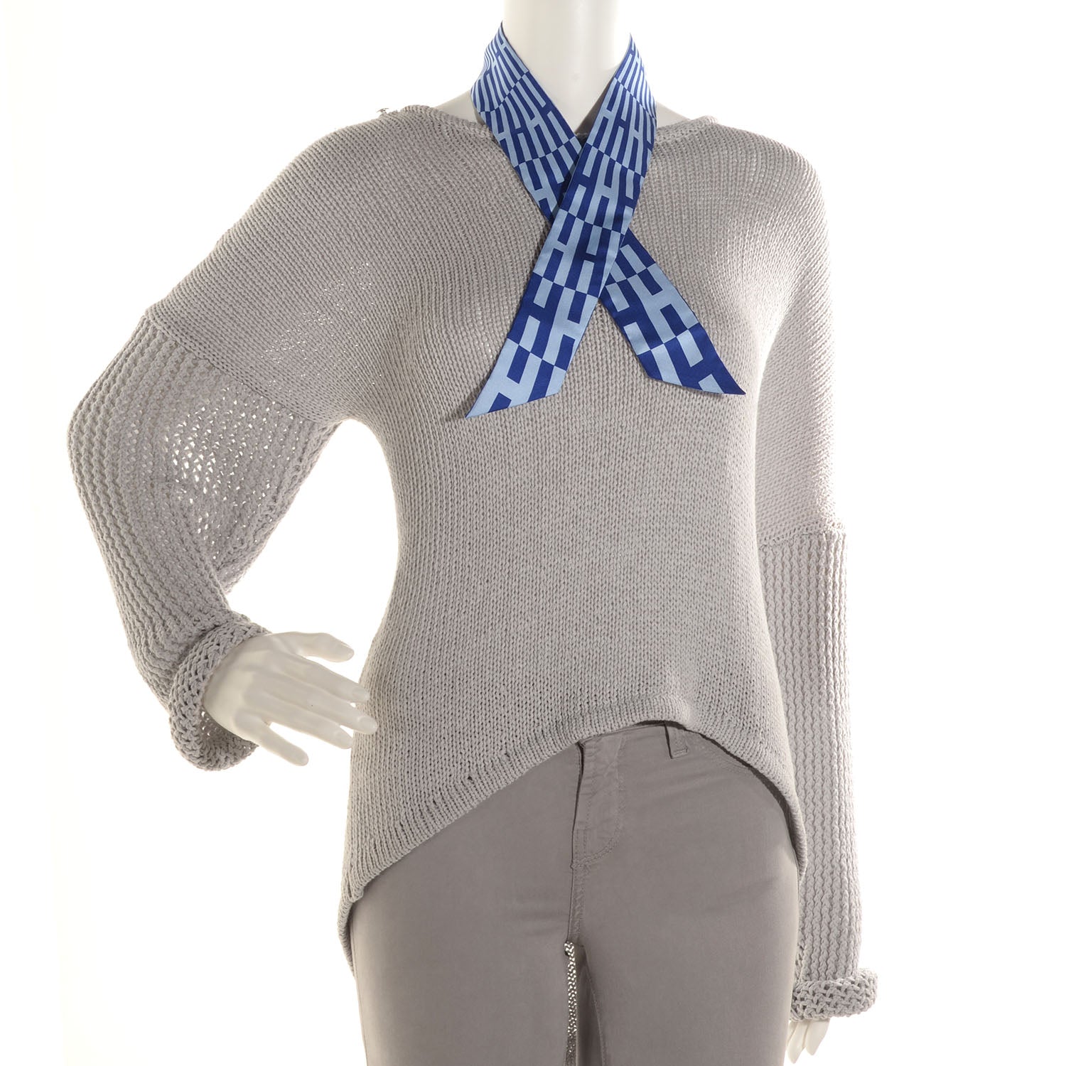 Hermes Silk Twilly Op H Indigo Ciel 2 of 5