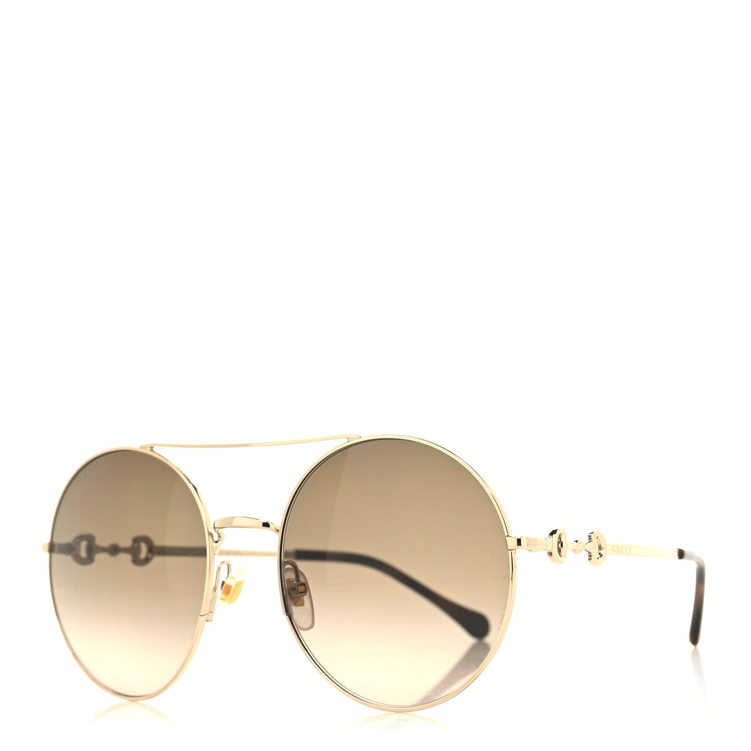 Gucci Round Horsebit Sunglasses GG0878S Gold 1 of 8