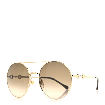 Gucci Round Horsebit Sunglasses GG0878S Gold 1 of 8