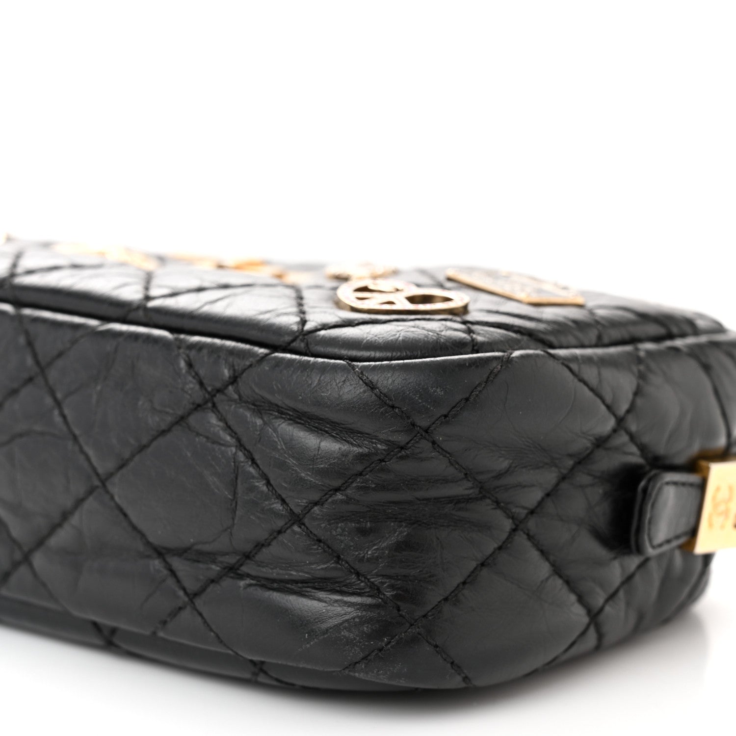 Chanel Aged Calfskin Quilted Mini Lucky Charm Reissue Camera Case Black 10 of 10