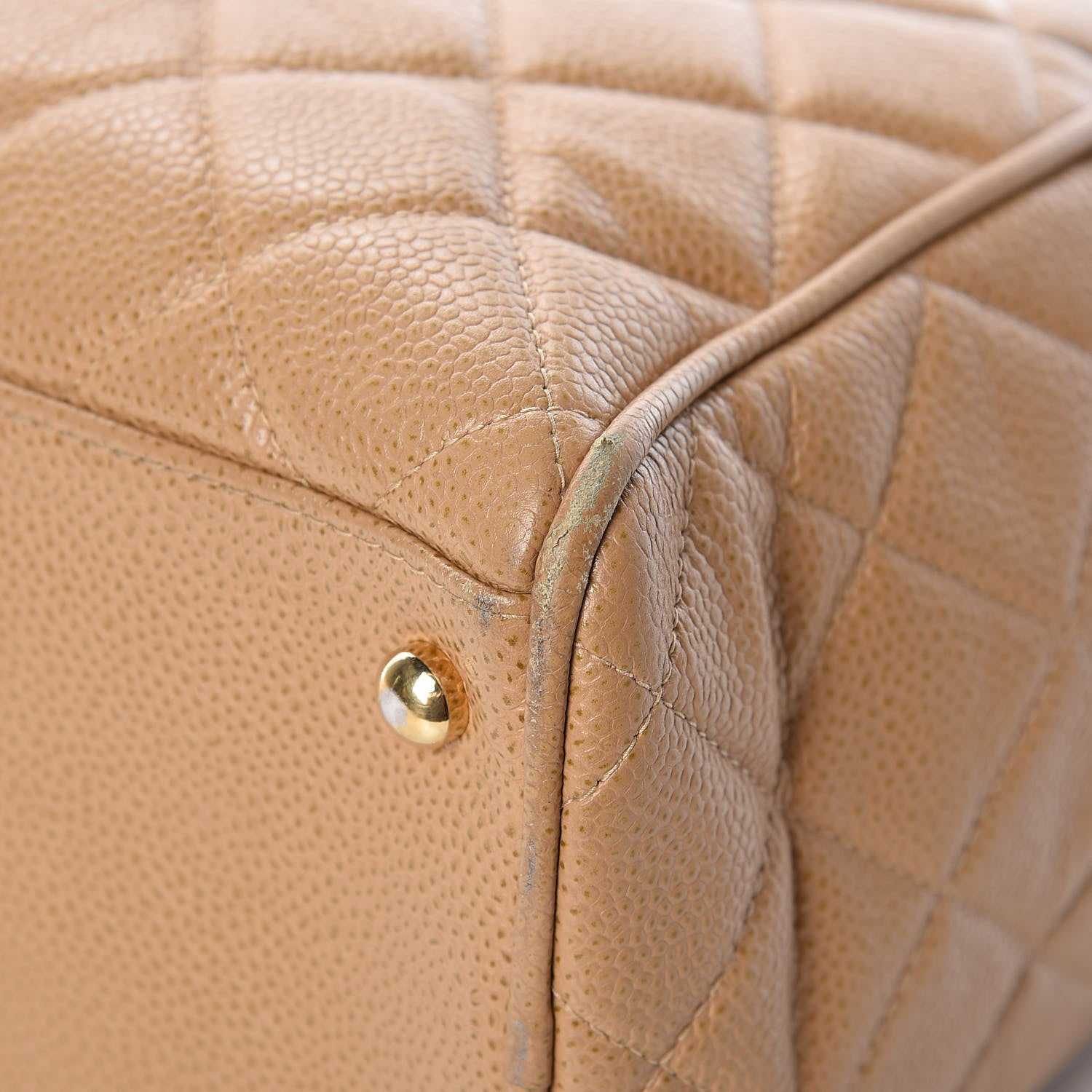 Chanel Caviar Quilted Large Bowler Bag Beige 10 of 21