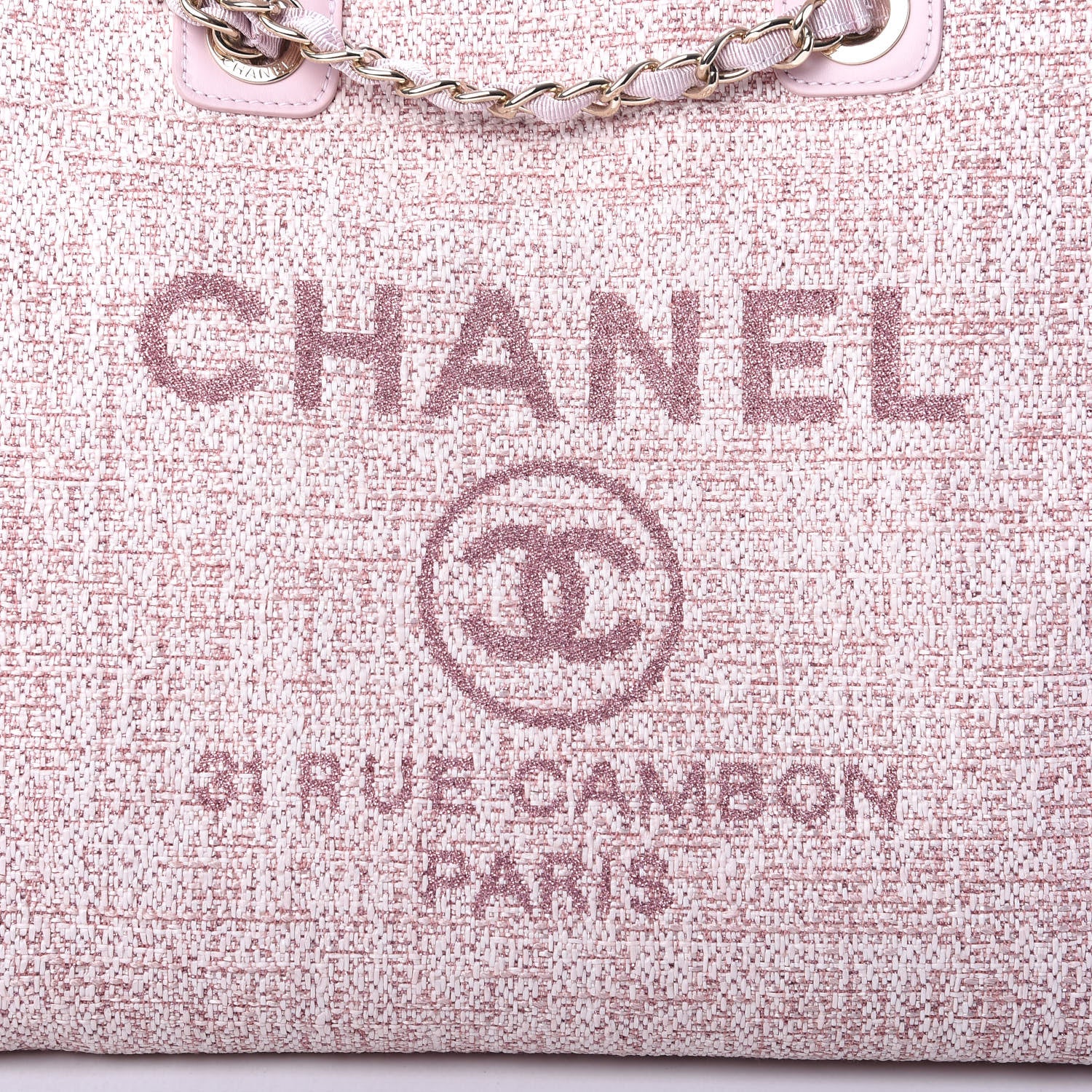 Chanel Straw Lurex Medium Deauville Tote Pink 10 of 10