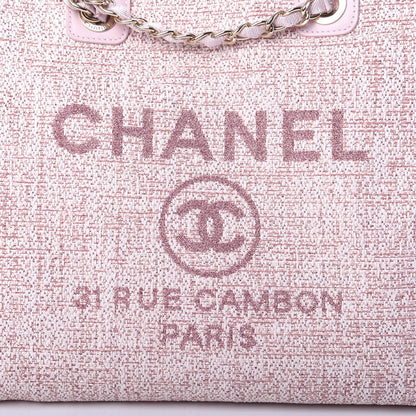 Chanel Straw Lurex Medium Deauville Tote Pink 10 of 10