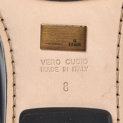 Fendi Vitello Spazzolato Moccasin Loafers 8 Black 10 of 12
