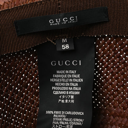 Gucci Straw Fedora Hat M New Oak 8 of 9