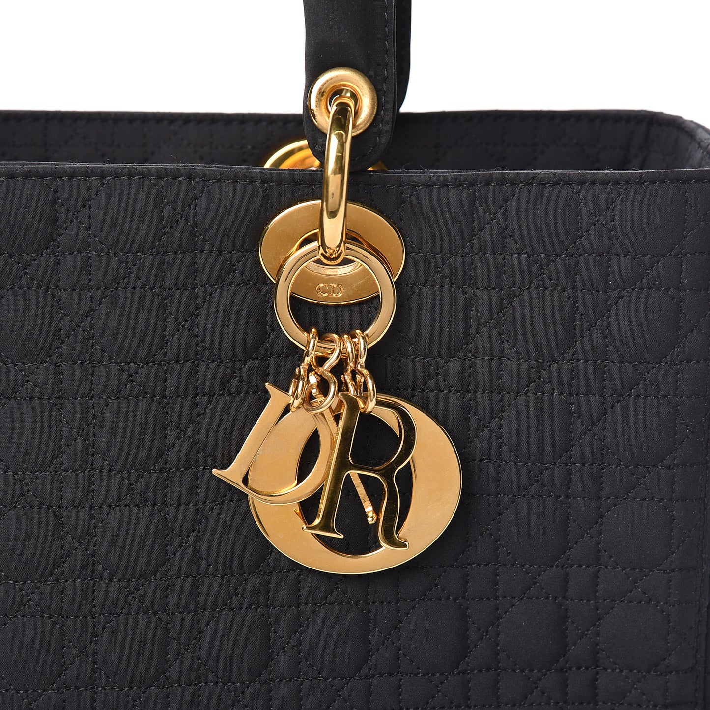 Nylon Cannage Large Lady Dior Black
