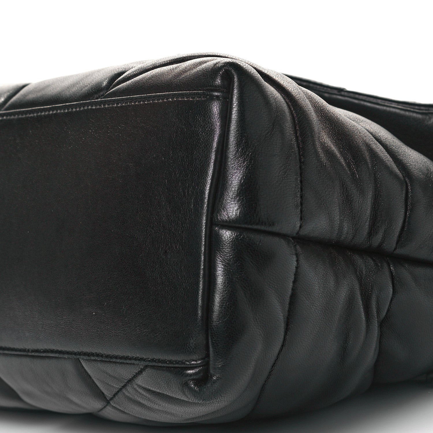 Saint Laurent Lambskin Quilted Medium Loulou Puffer Monogram Chain Satchel Black 10 of 10