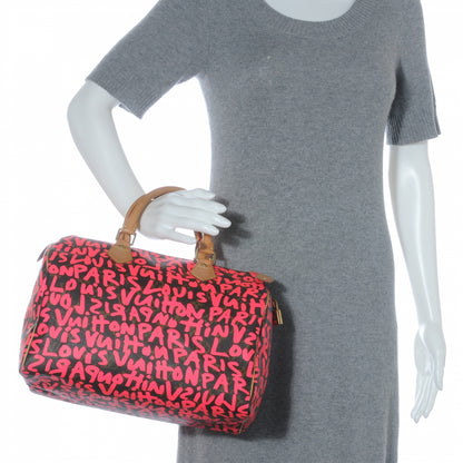 Louis Vuitton Monogram Graffiti Speedy 30 Fuchsia 2 of 7