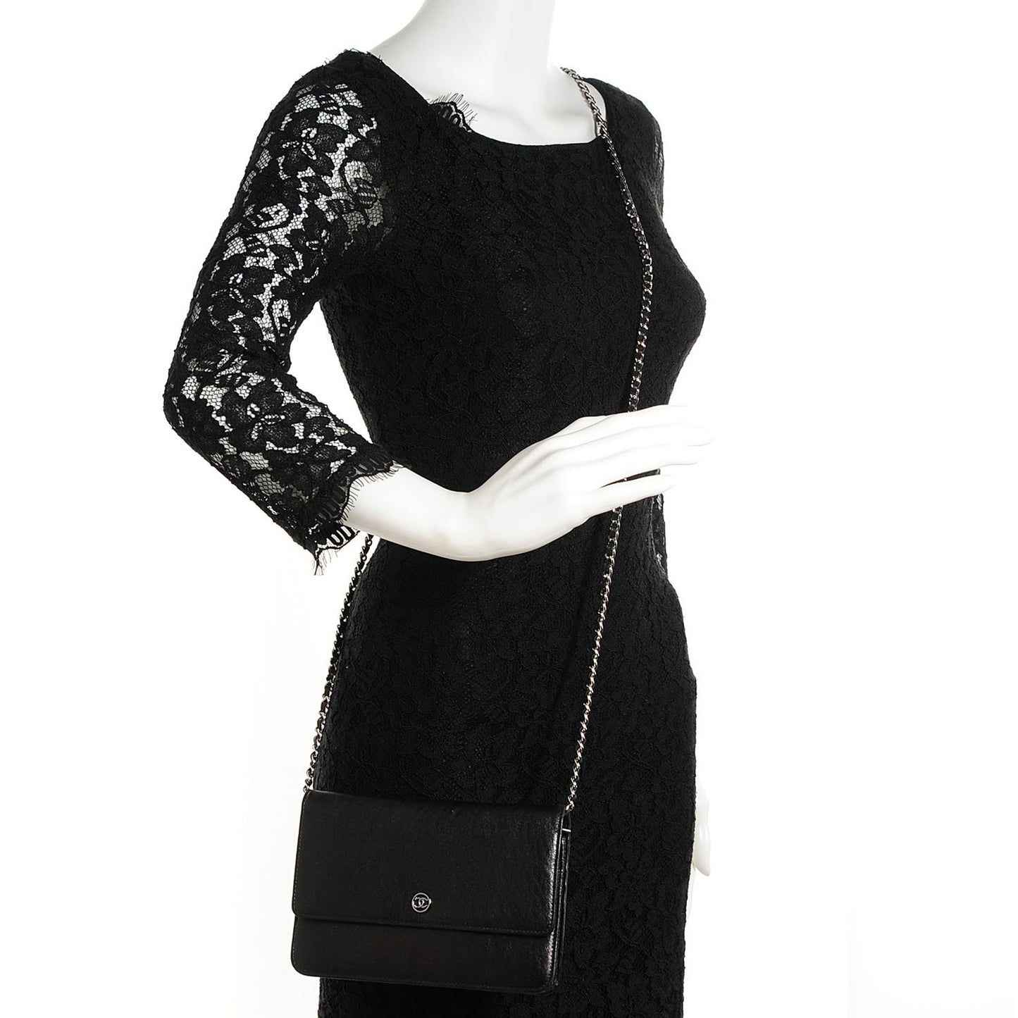 Goatskin Wallet on Chain WOC Black