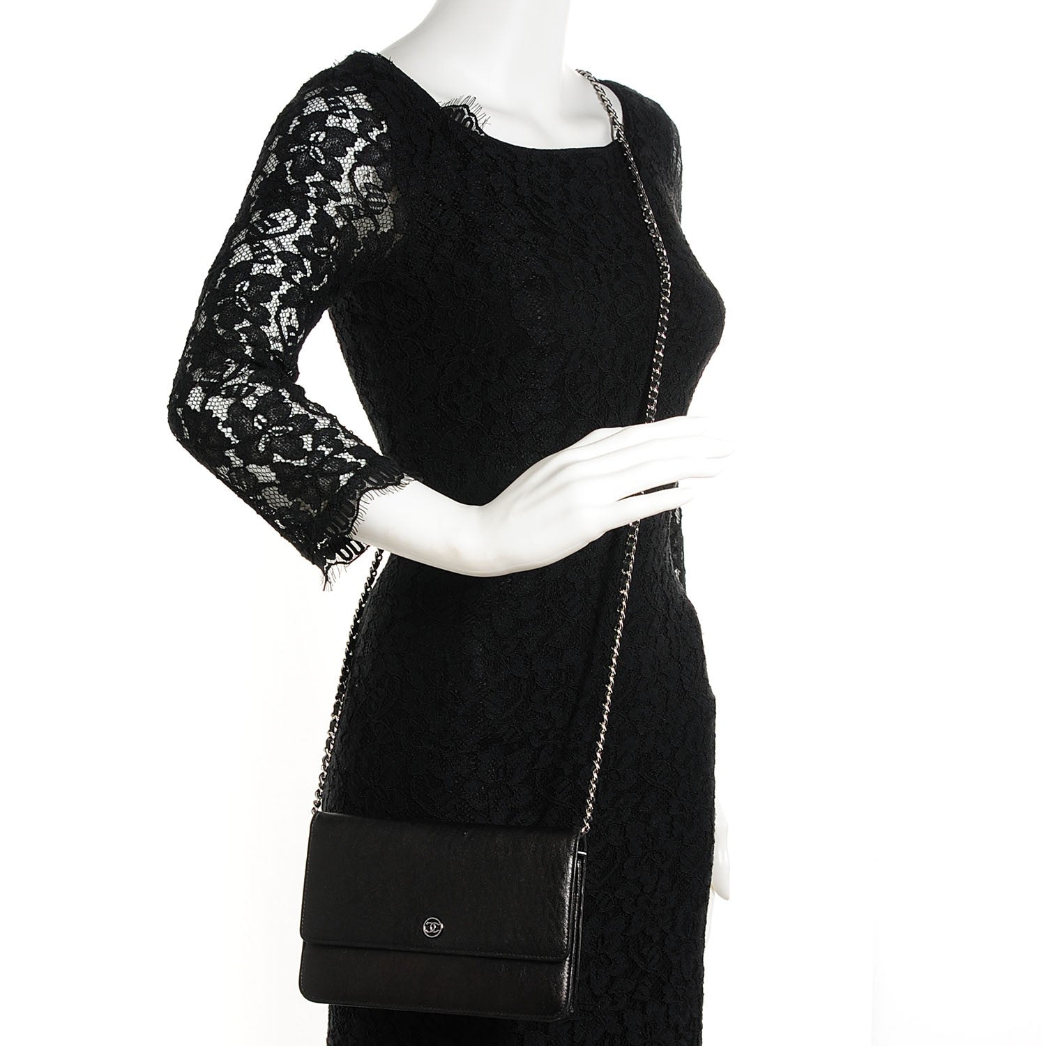 Chanel Goatskin Wallet on Chain WOC Black 2 of 7