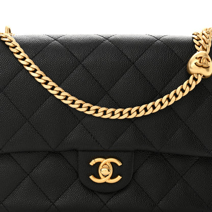 Chanel Caviar Quilted Sweetheart Flap Black 8 of 10