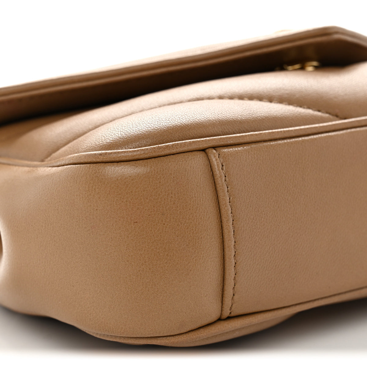 Lambskin Chevron Quilted Small Loulou Natural Tan