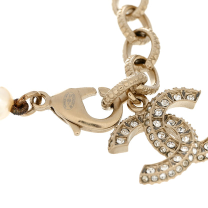 Chanel Graduated Pearl Crystal CC Bracelet Gold 4 of 5