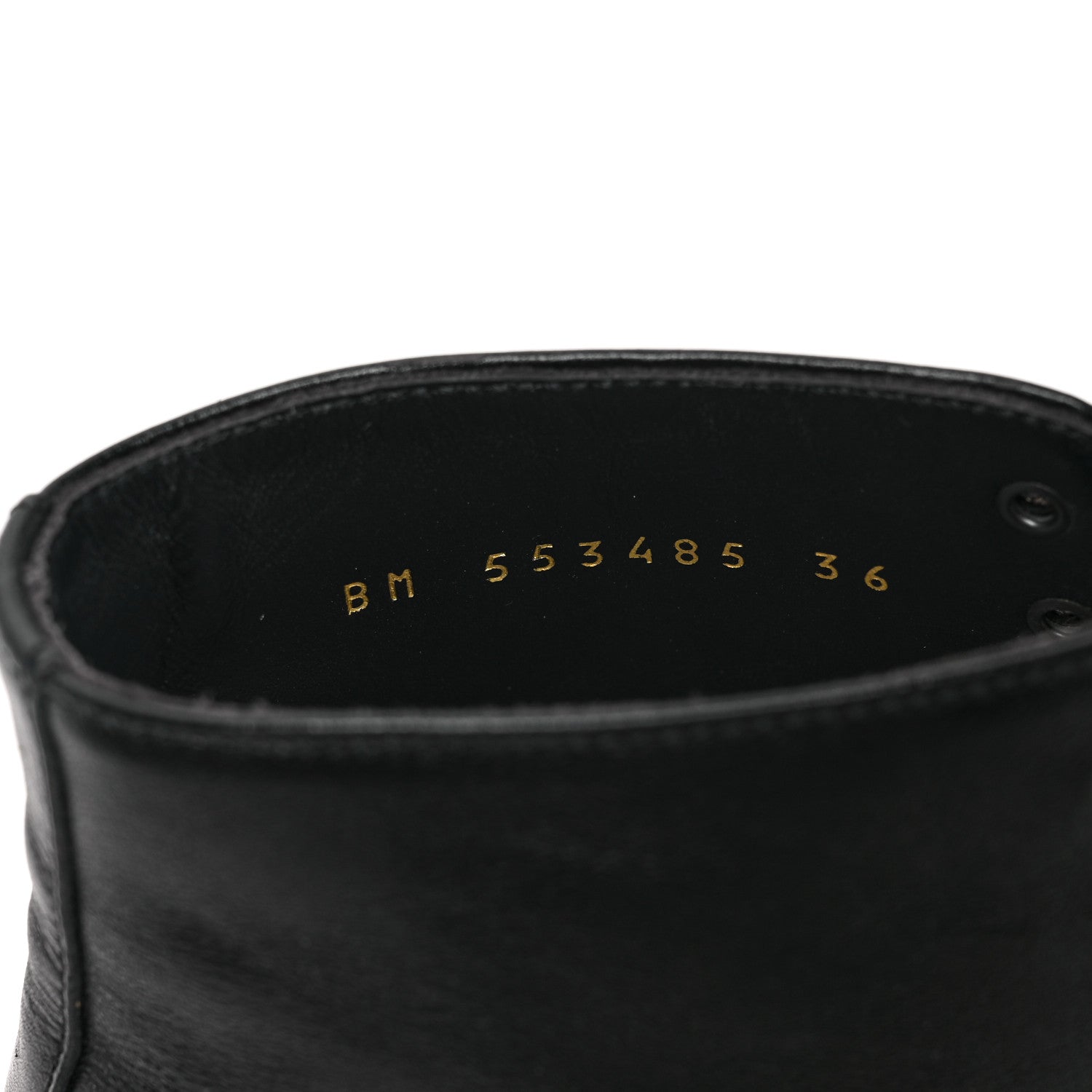 Saint Laurent Kangaroo Calfskin Womens Army 20 Lace Up Booties 36 Black 7 of 8