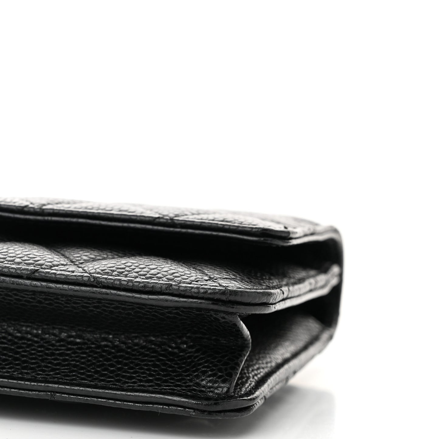 Caviar Quilted Wallet on Chain WOC Black