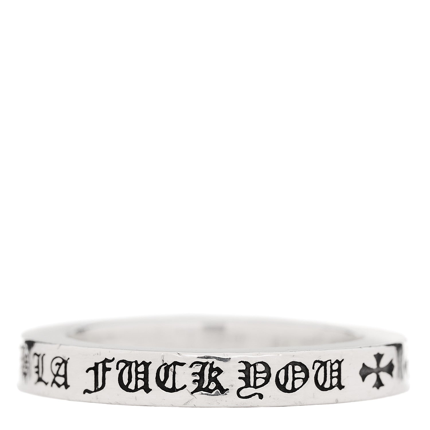 Chrome Hearts Sterling Silver CH LA Fck You Spacer Ring 57 8 1 of 5